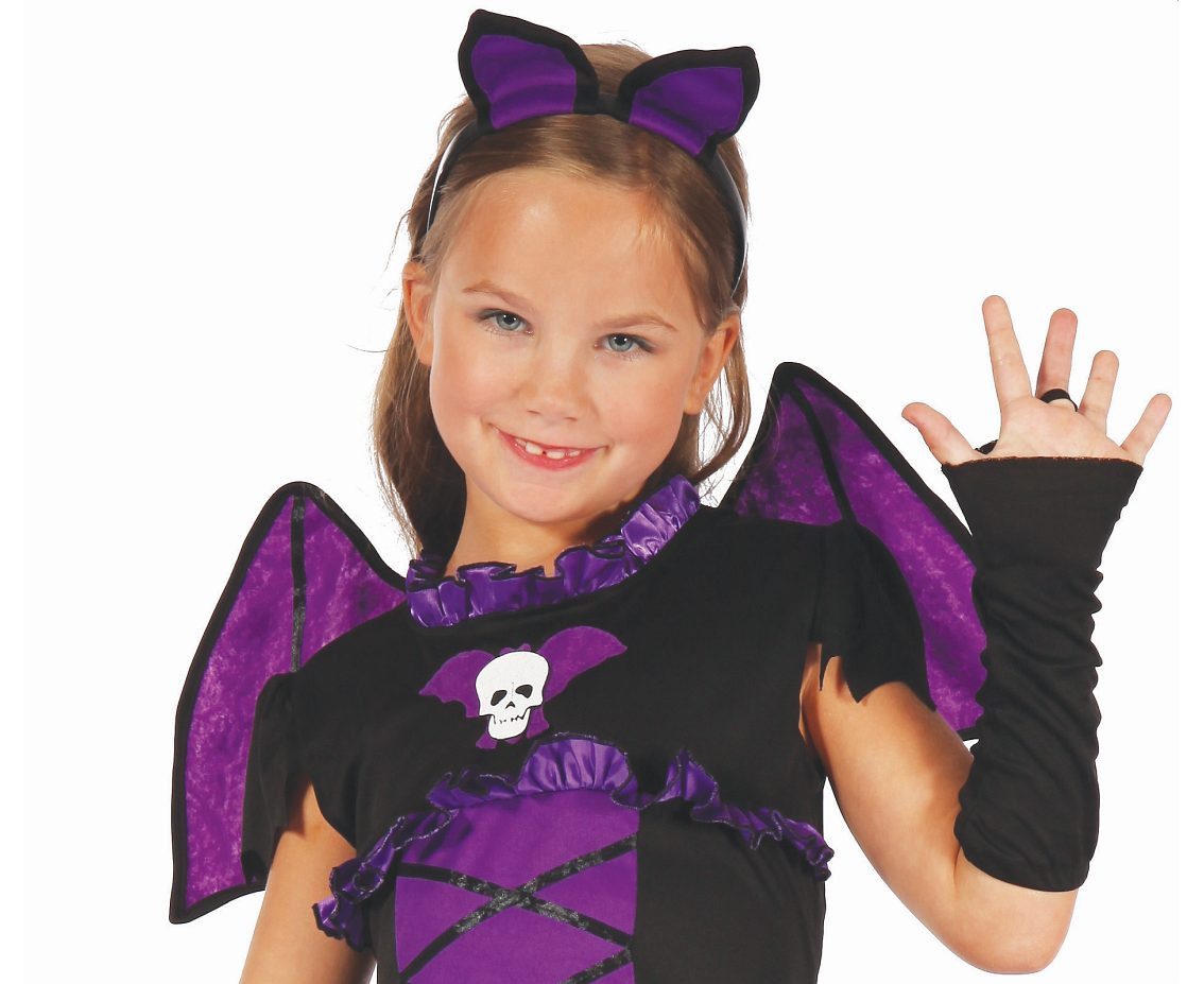 Role play-set for kids Bat Witch (dress, wings, glovelets, hairband), size 110/120 cm